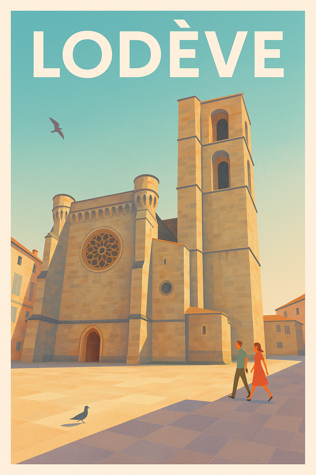 Affiche de Lodève - L'élégance intemporelle au cœur de l'Hérault