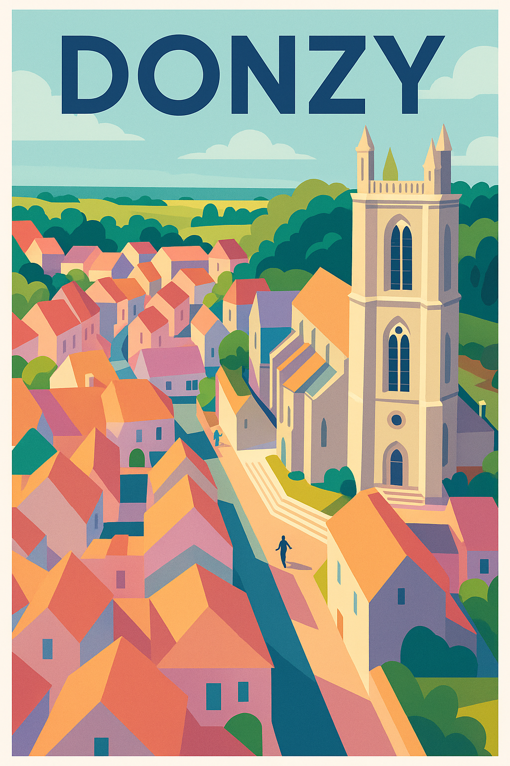 Affiche de Donzy - Charme et Patrimoine en Couleurs