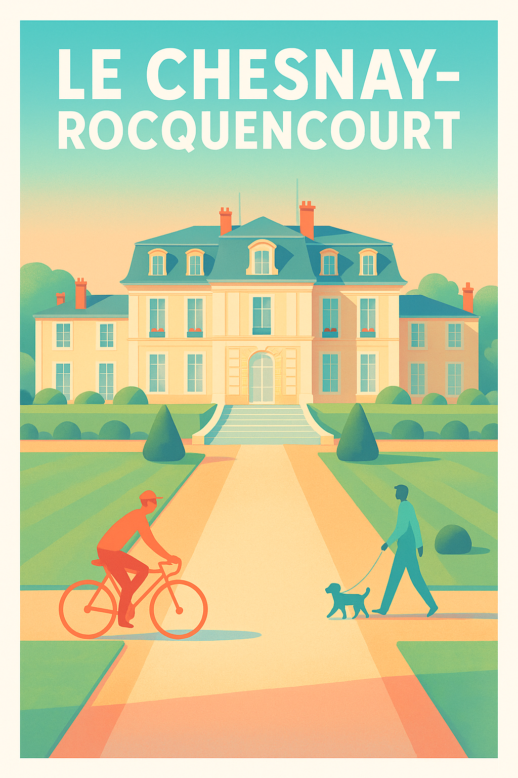Affiche Le Chesnay-Rocquencourt — Charme et quiétude à la française · poster d'art de Le Chesnay-Rocquencourt