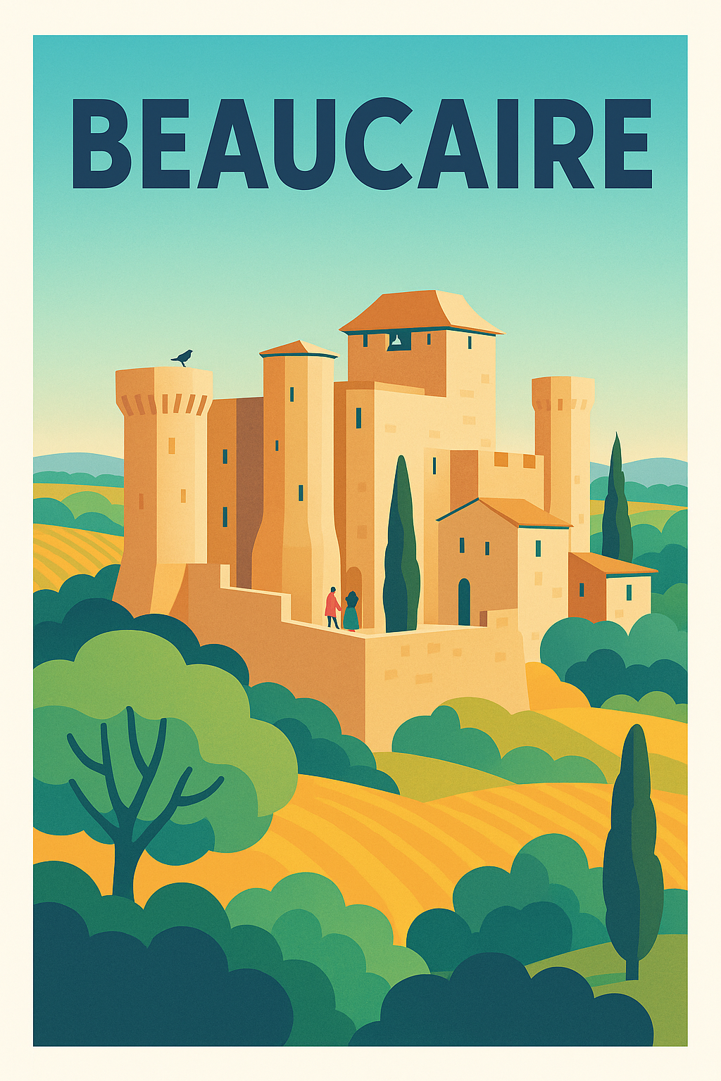Affiche Beaucaire — Charme médiéval au cœur de la Provence · poster d'art de Beaucaire
