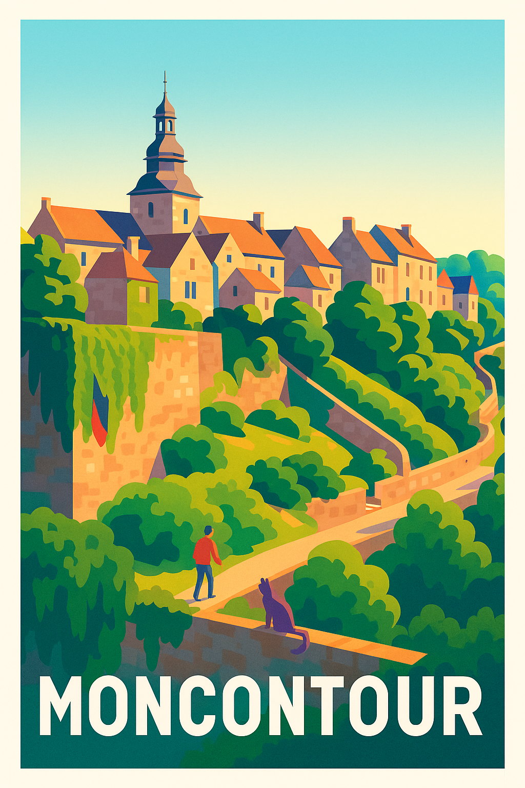 Affiche Moncontour — Charme et sérénité d'une cité médiévale · poster d'art de Moncontour