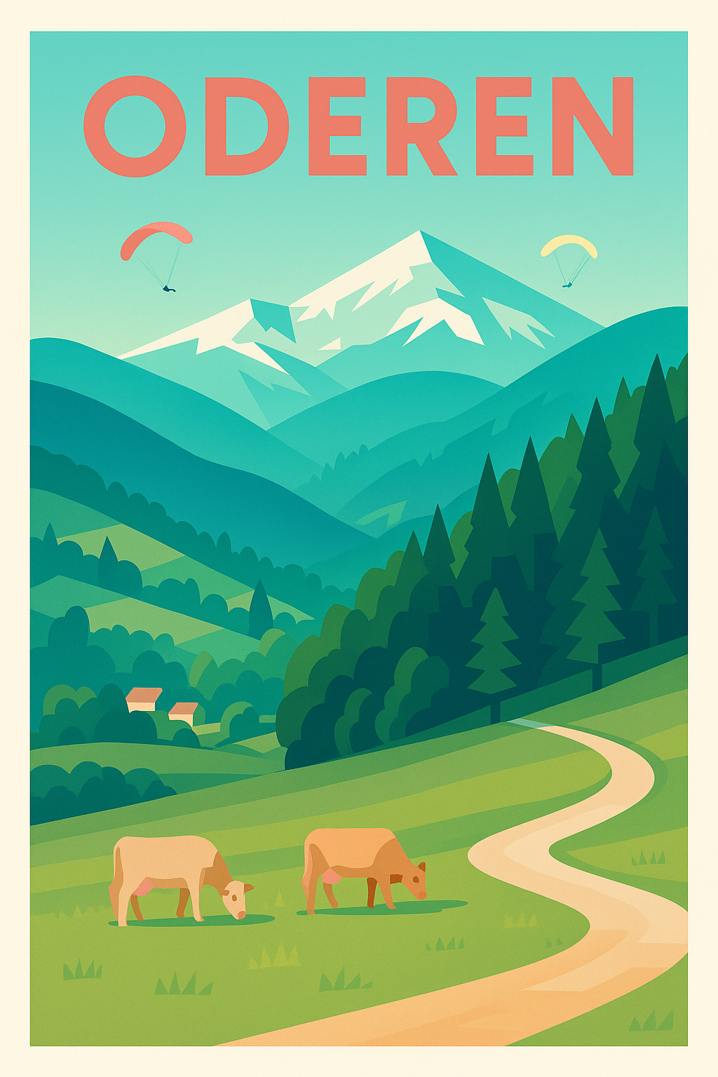 Affiche de Oderen - Évasion bucolique entre montagnes et prairies