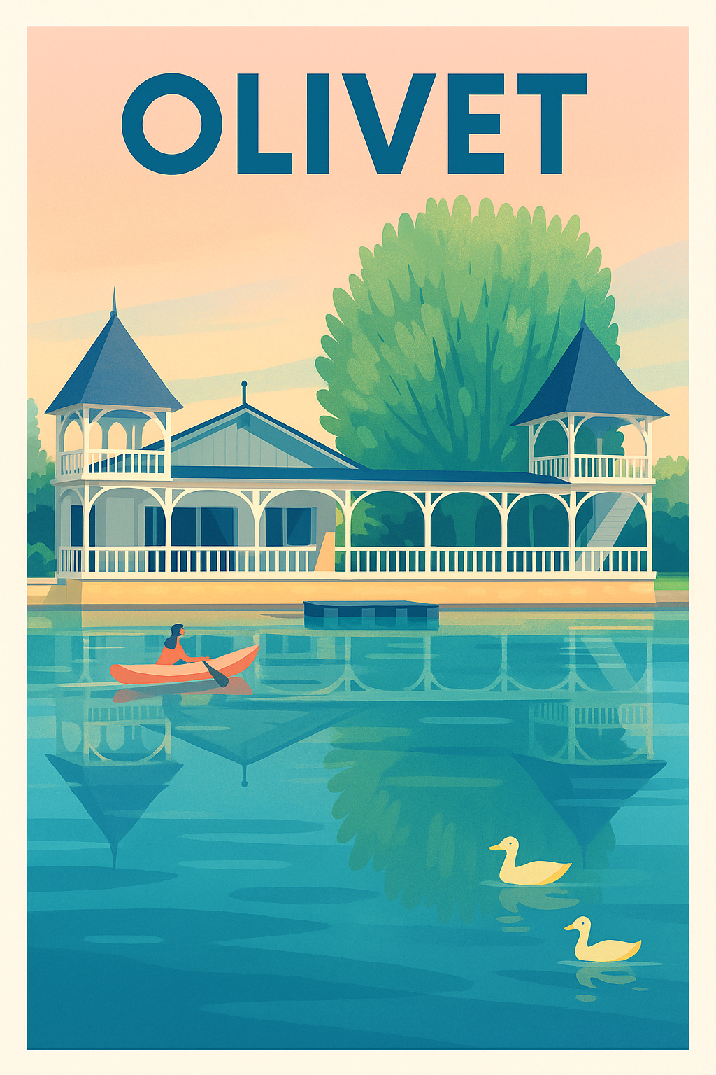 Affiche Olivet — Sérénité au bord de l'eau · poster d'art de Olivet