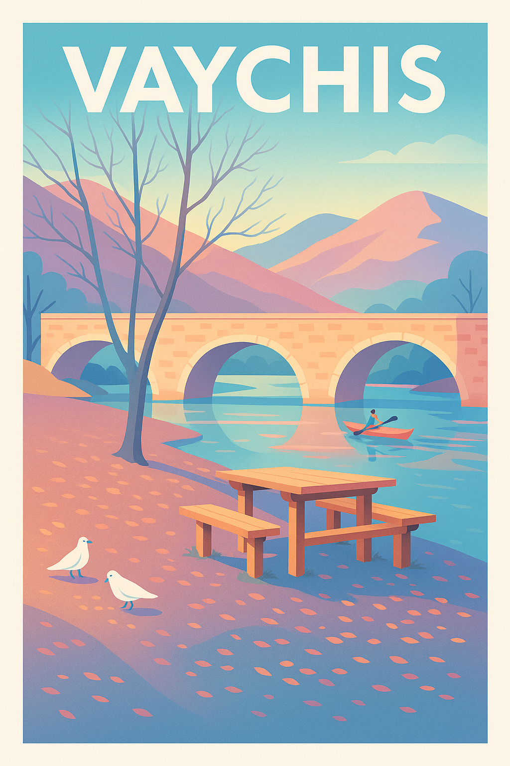 Affiche Vaychis — Sérénité au fil de l'eau · poster d'art de Vaychis