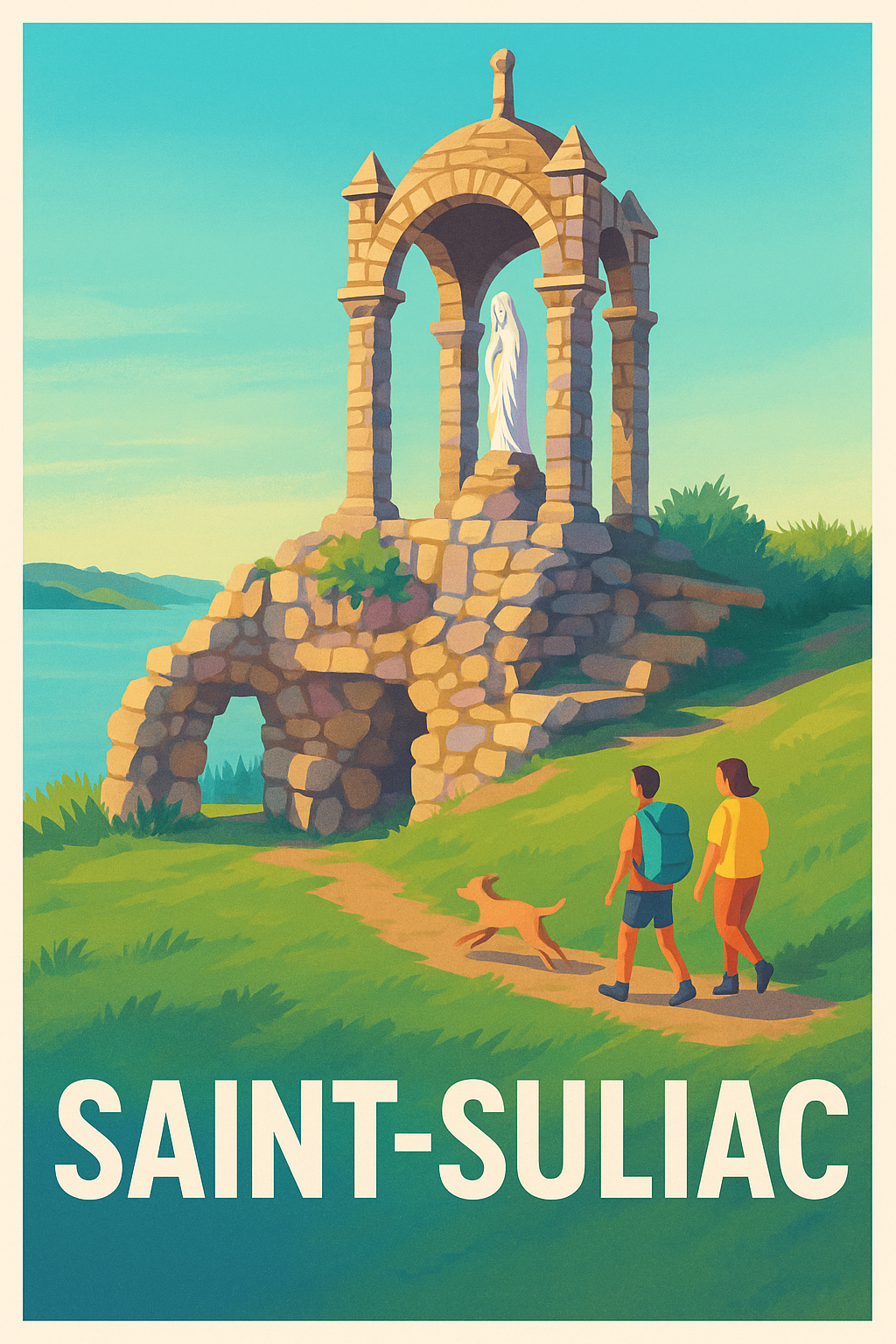 Affiche Saint-Suliac — Balade paisible au cœur de la nature · poster d'art de Saint-Suliac