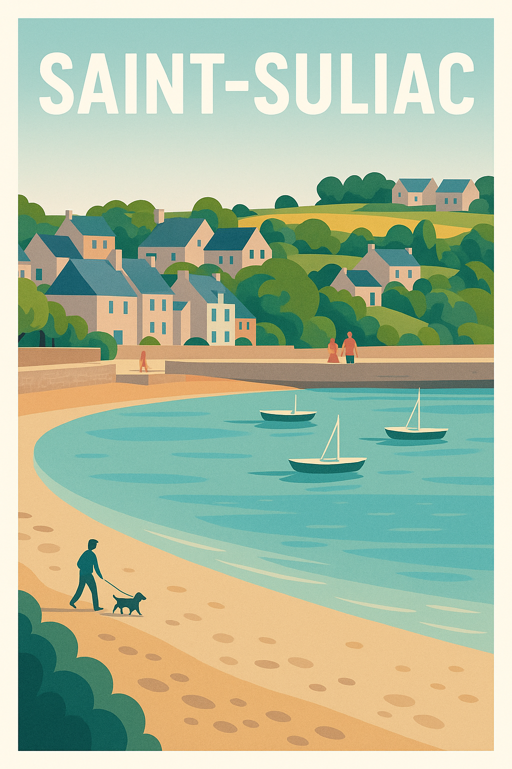 Affiche Saint-Suliac — Sérénité entre mer et campagne · poster d'art de Saint-Suliac