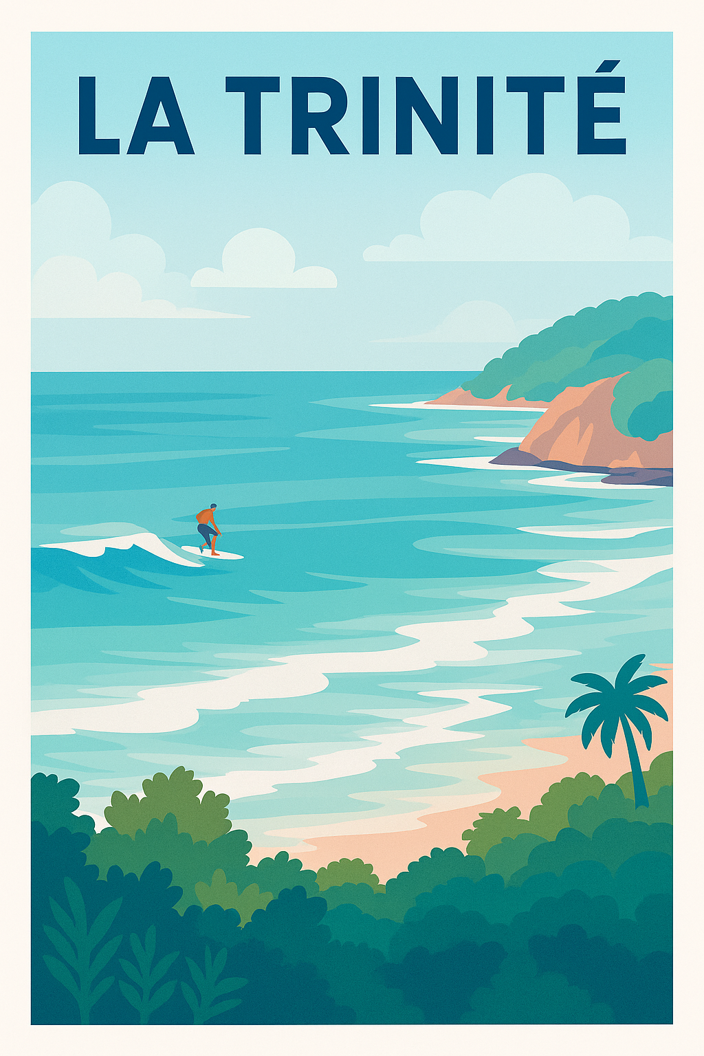 Affiche de La Trinité - Évasion Surf et Nature tropicale