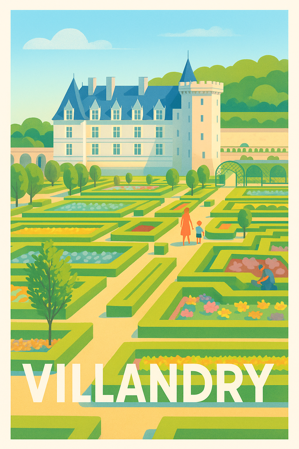 Affiche Villandry — L'élégance des jardins à la française · poster d'art de Villandry