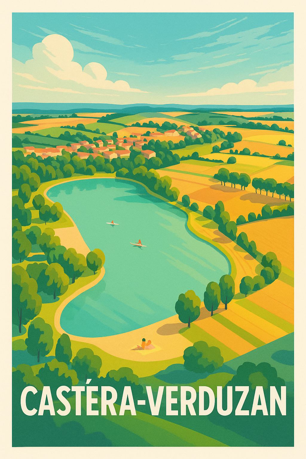 Affiche Castéra-Verduzan — Havre de paix et nature préservée · poster d'art de Castéra-Verduzan
