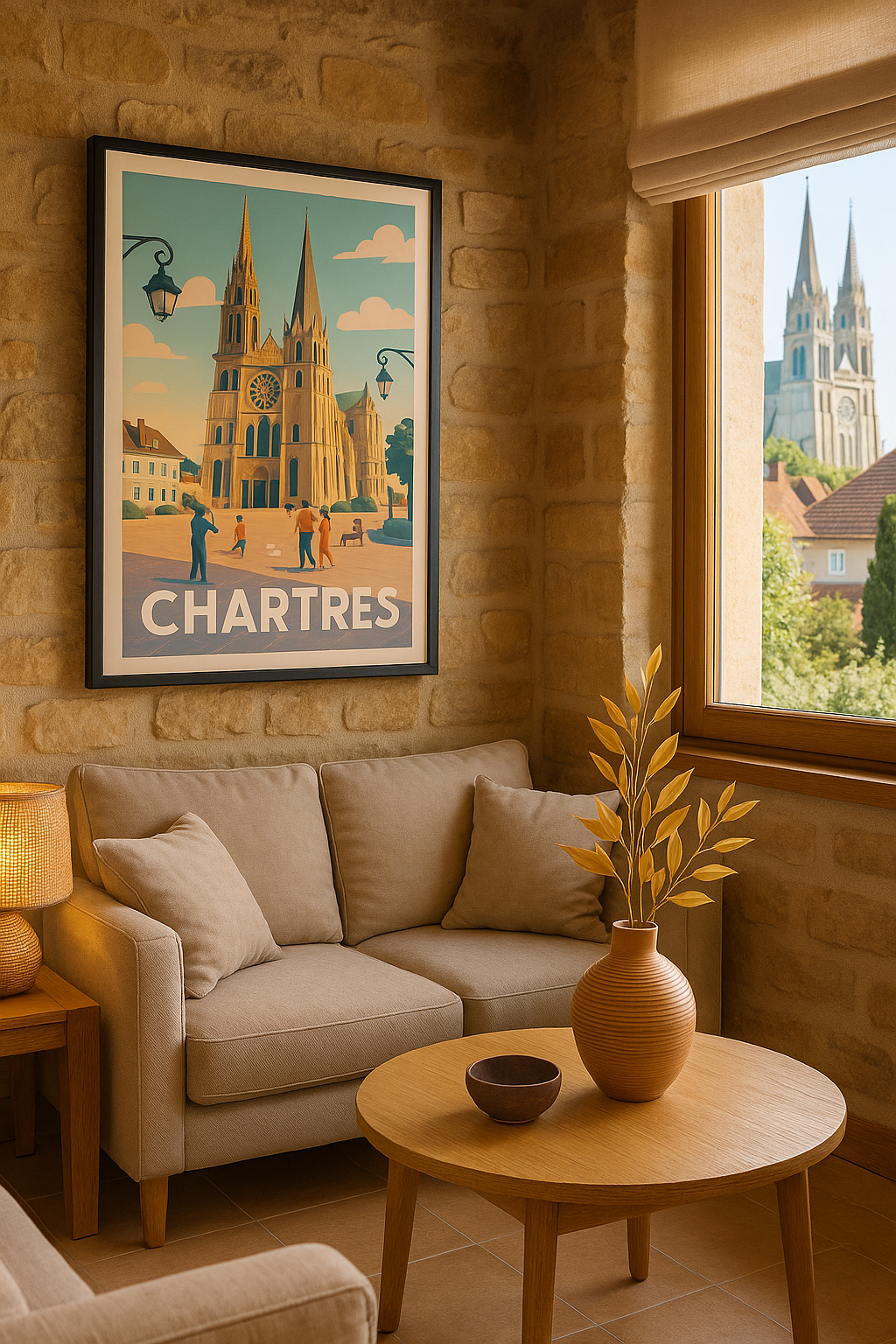 Mise en situation Affiche Chartres - L'élégance intemporelle de la cathédrale