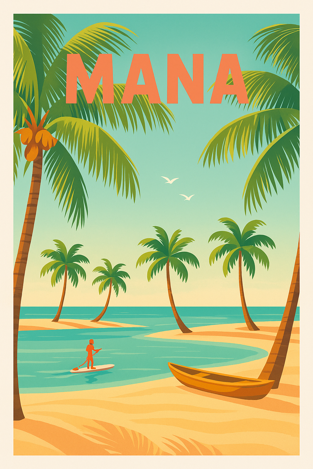 Affiche de Mana - Évasion tropicale sous les palmiers