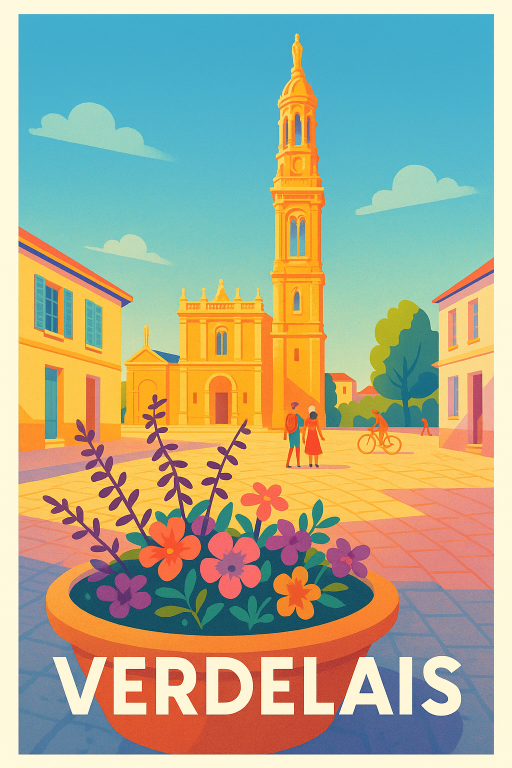 Affiche Verdelais — Charme et lumière en terrasse · poster d'art de Verdelais