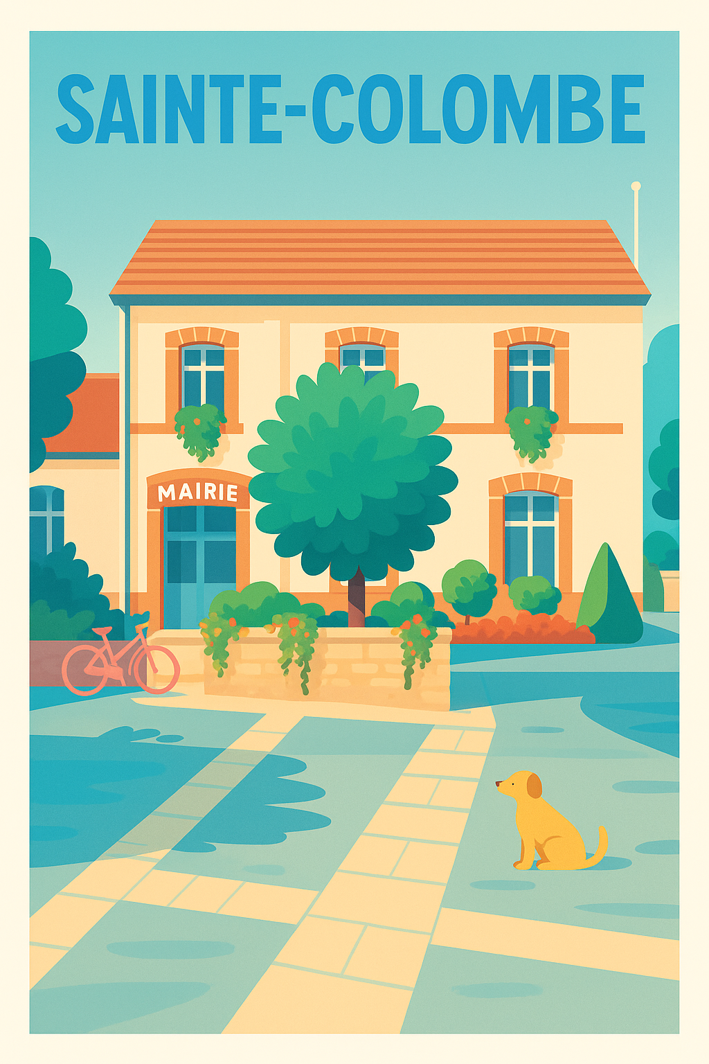 Affiche de Sainte-Colombe - Charme paisible et convivial de la mairie