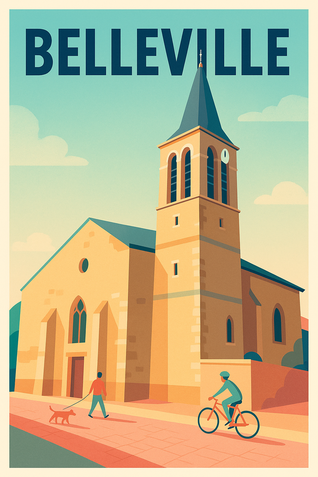 Affiche de Belleville - Charme paisible et architecture emblématique