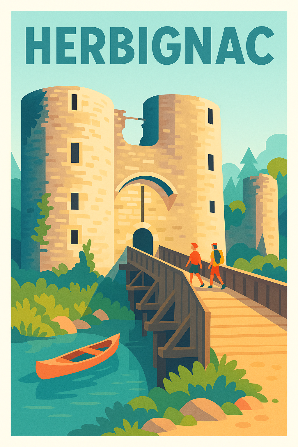 Affiche de Herbignac - L'entrée emblématique du château