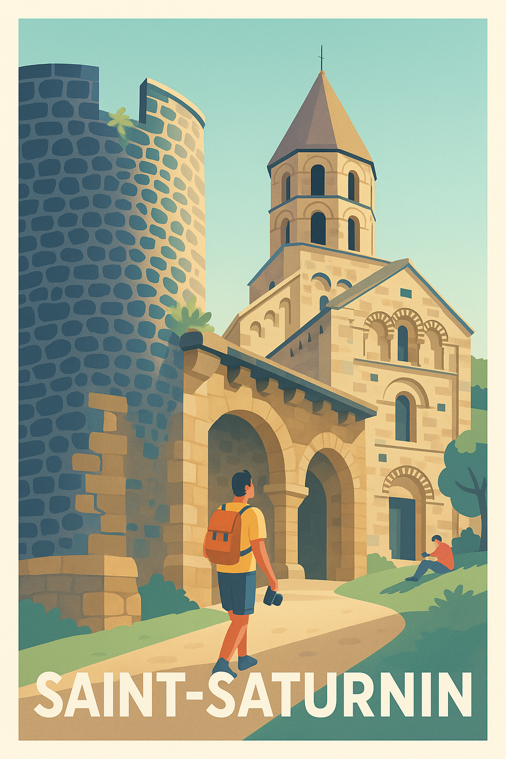 Affiche Saint-Saturnin — Découvrez le charme historique au cœur de l'Auvergne · poster d'art de Saint-Saturnin
