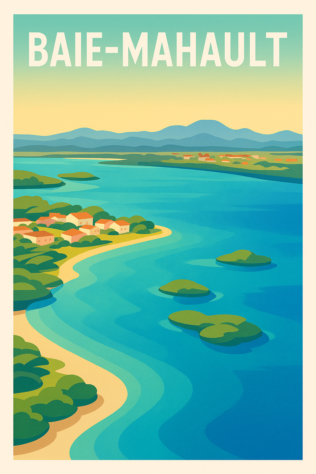 Affiche Baie-Mahault — Évasion tropicale au cœur des Antilles · poster d'art de Baie-Mahault