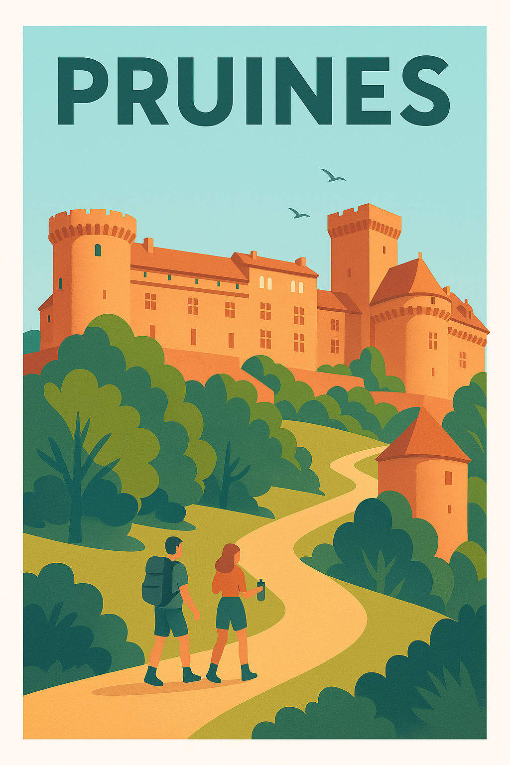 Affiche de Pruines - Invitation à la découverte médiévale