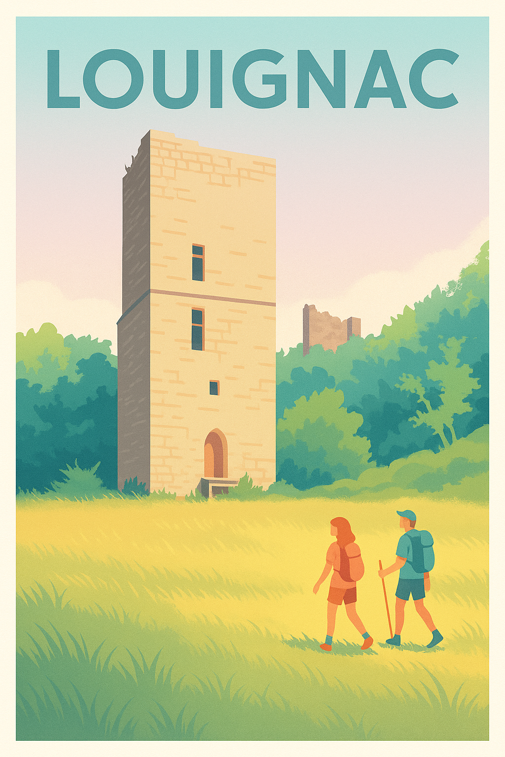Affiche Louignac — Balade au cœur du patrimoine · poster d'art de Louignac