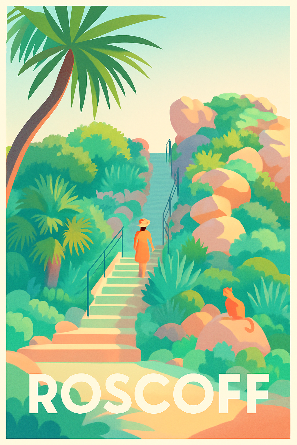 Affiche de Roscoff - Invitation à la promenade en bord de mer