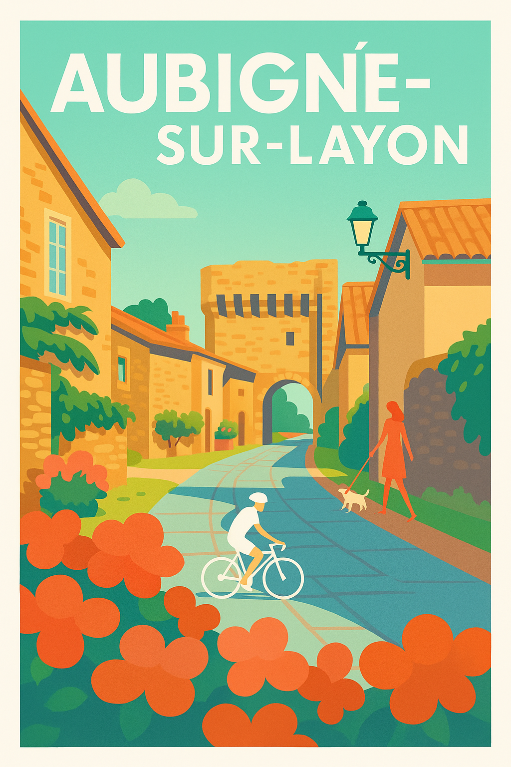 Affiche de Aubigné-sur-Layon - L'élégance paisible d'un village ensoleillé
