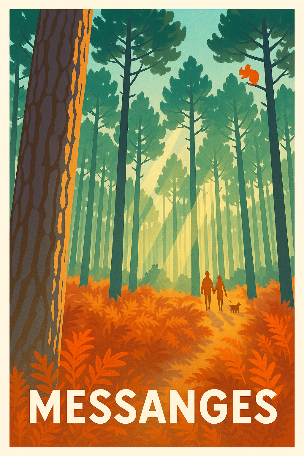 Affiche Messanges — Promenade en forêt enchantée · poster d'art de Messanges