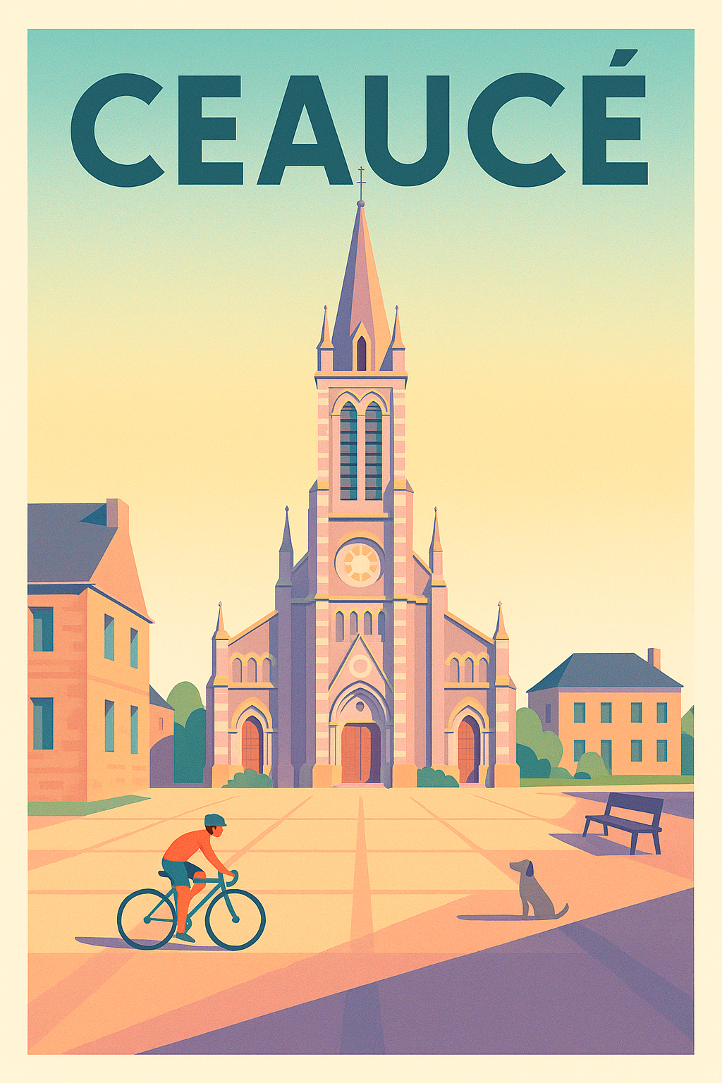 Affiche de Ceaucé - L'élégance d'une place paisible