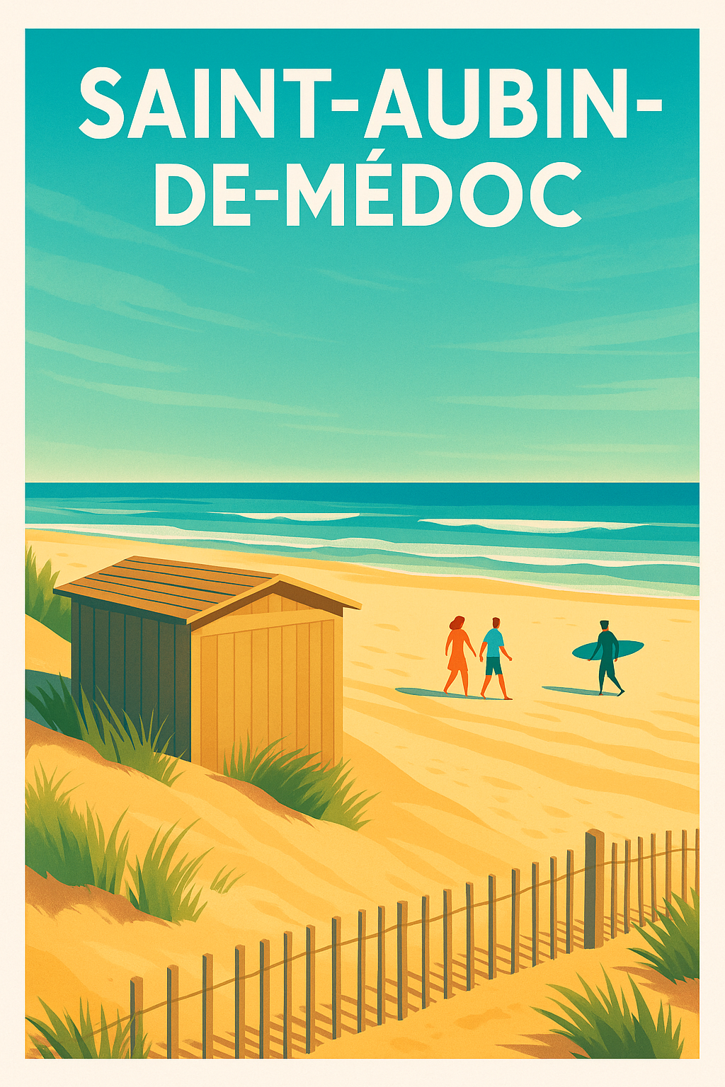Affiche de Saint-Aubin-de-Médoc - Plages et Douceur de Vivre en Bord de Mer