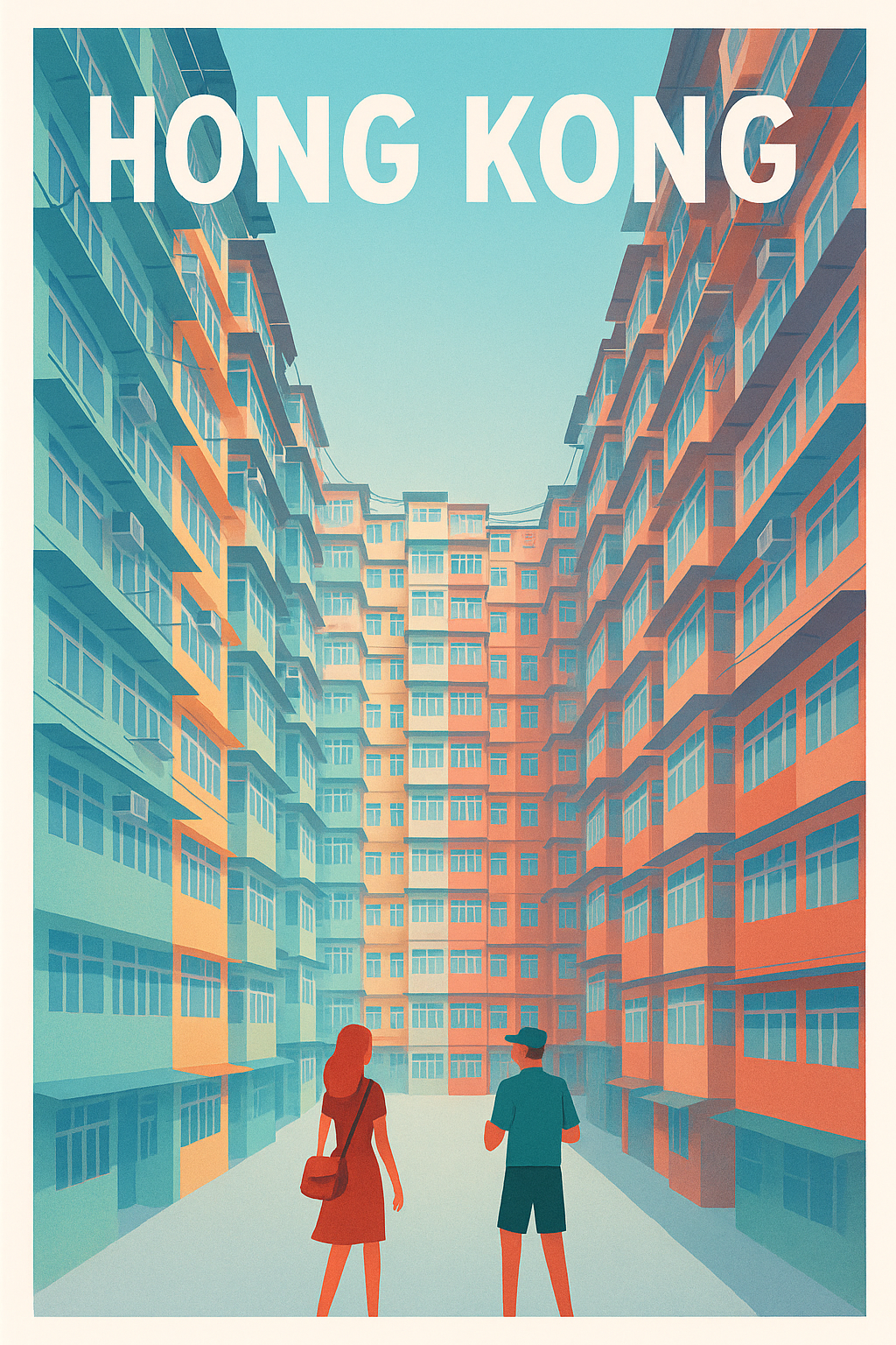 Affiche de Hong Kong - Découverte urbaine en volume