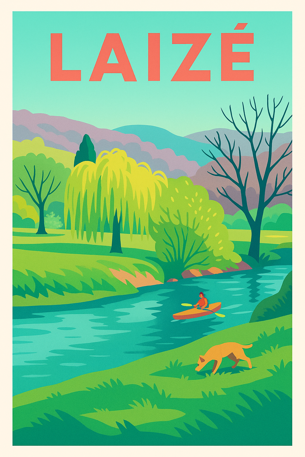 Affiche de Laizé - Harmonie naturelle au fil de l'eau