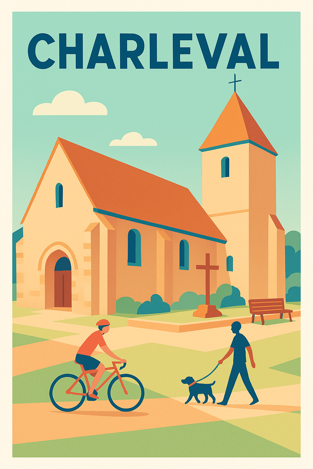 Affiche de Charleval - Un coin paisible au charme authentique