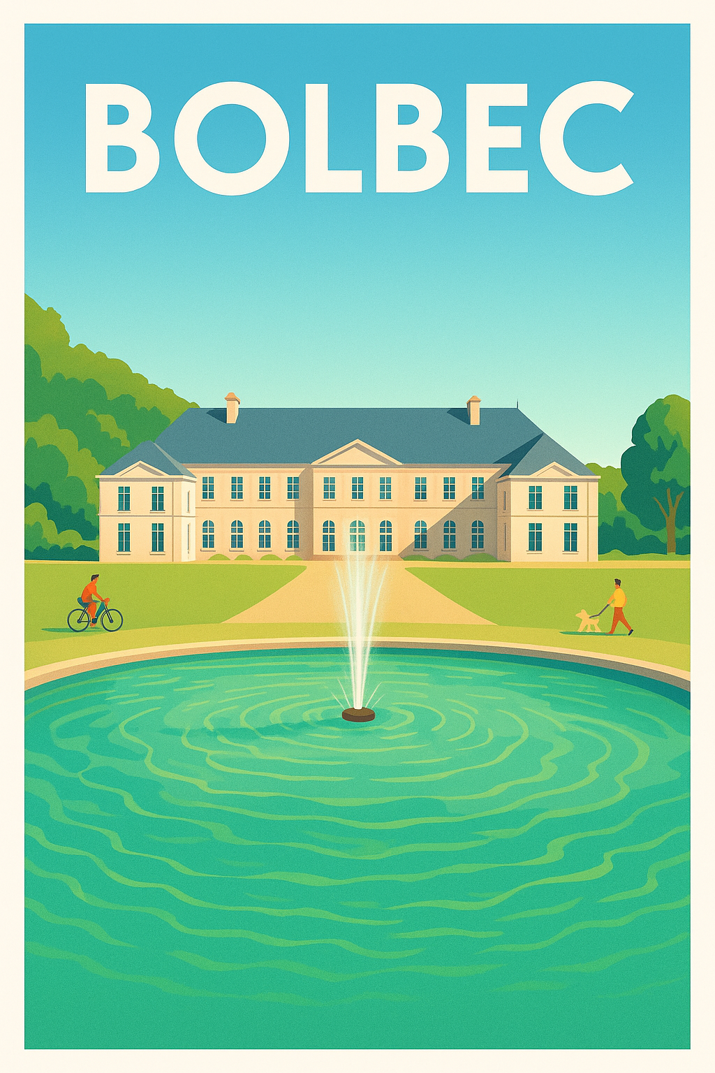 Affiche de Bolbec - L'élégance au bord de la fontaine