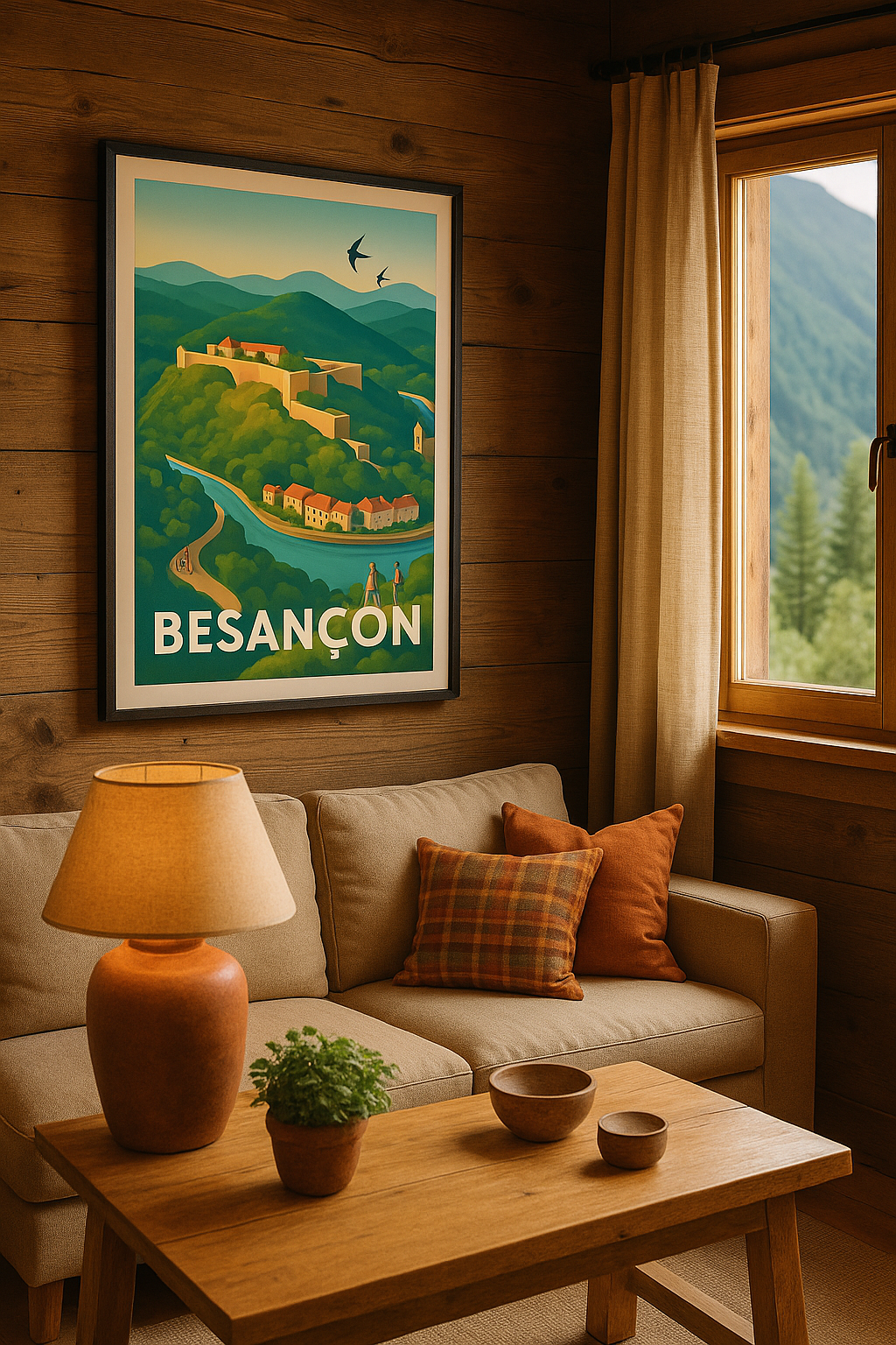 Mise en situation Affiche Besançon - Entre nature et patrimoine