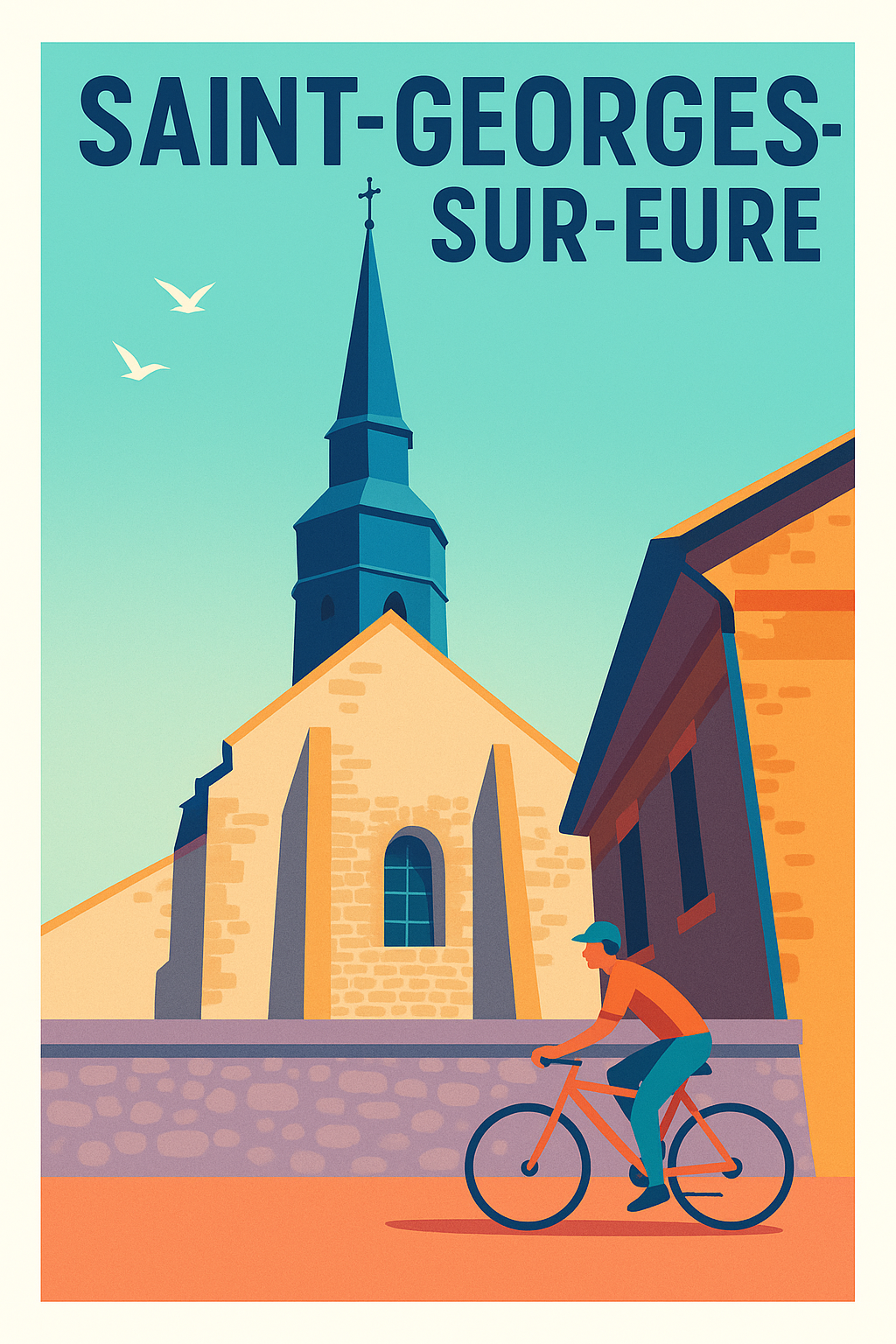Affiche de Saint-Georges-sur-Eure - Charme et Sérénité à Vélo