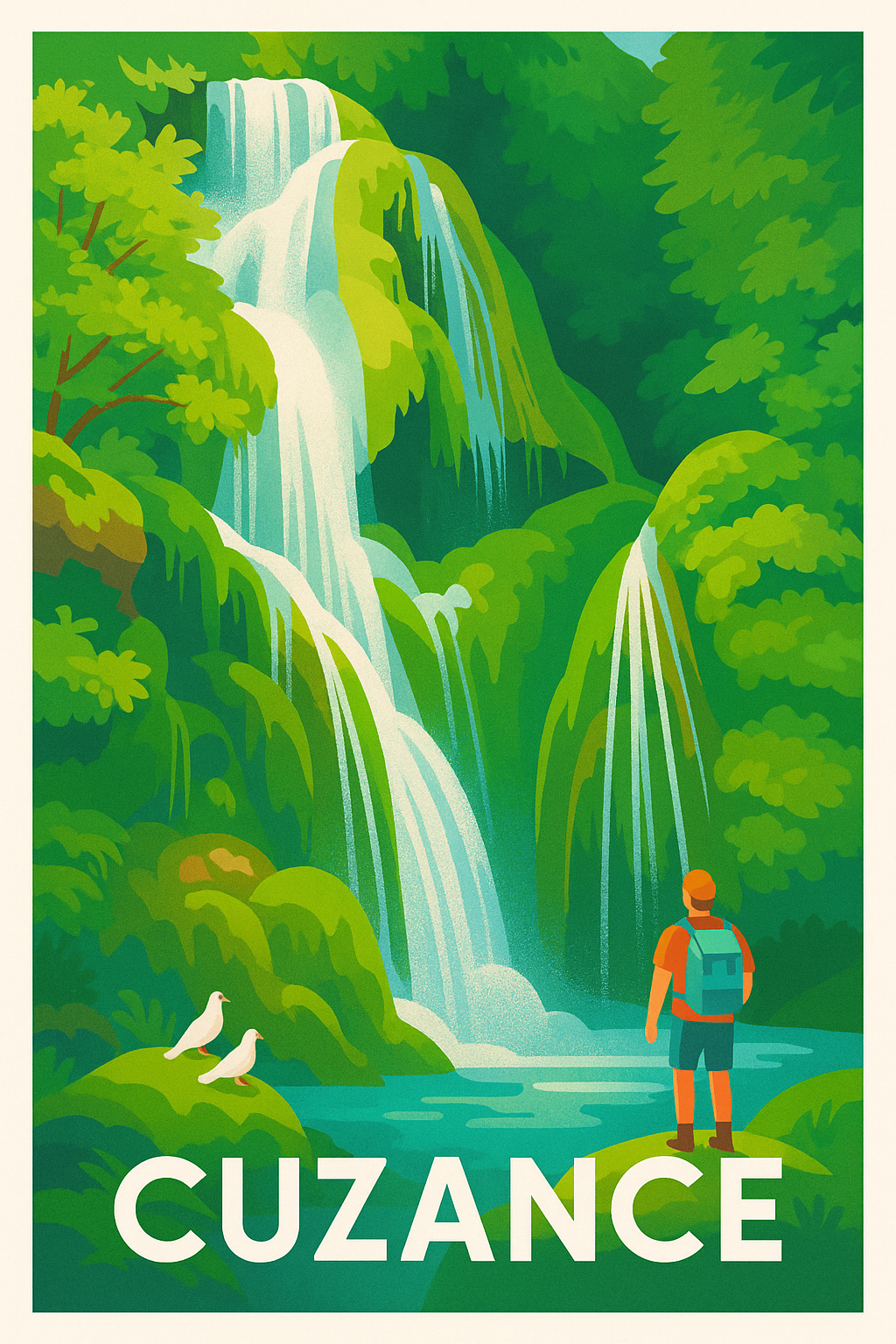 Affiche Cuzance — Évasion nature au cœur de la cascade · poster d'art de Cuzance