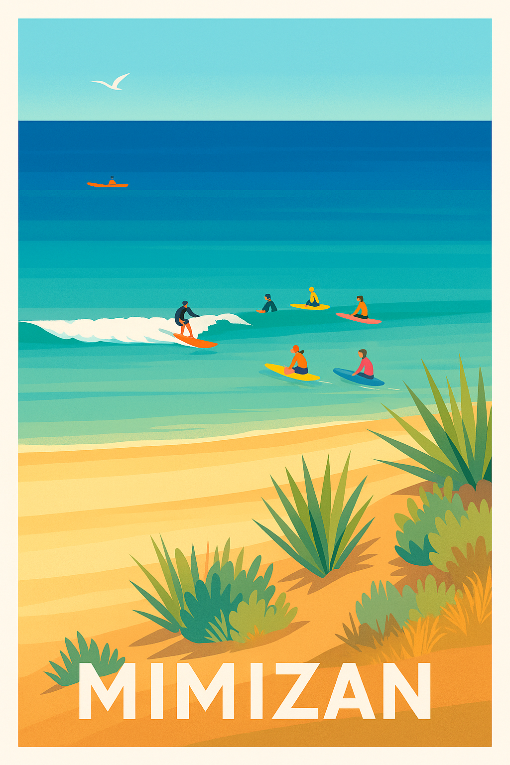 Affiche Mimizan - Le paradis du surf landais
