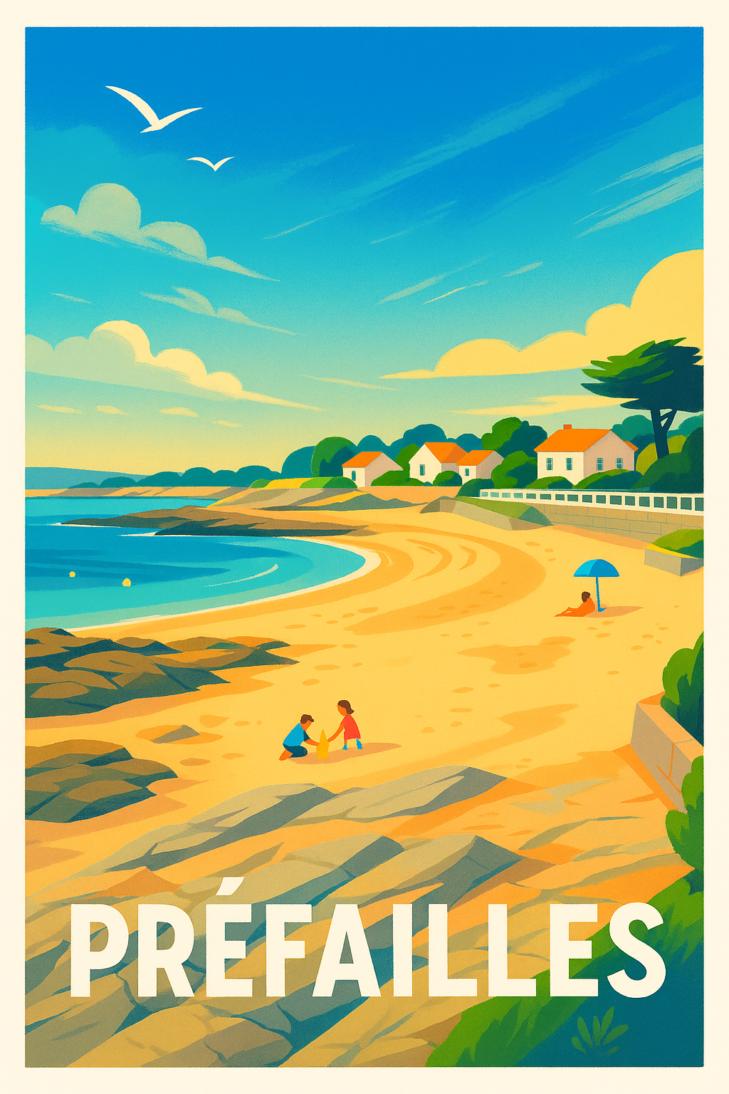 Affiche Préfailles — Tranquillité et charme côtier · poster d'art de Préfailles