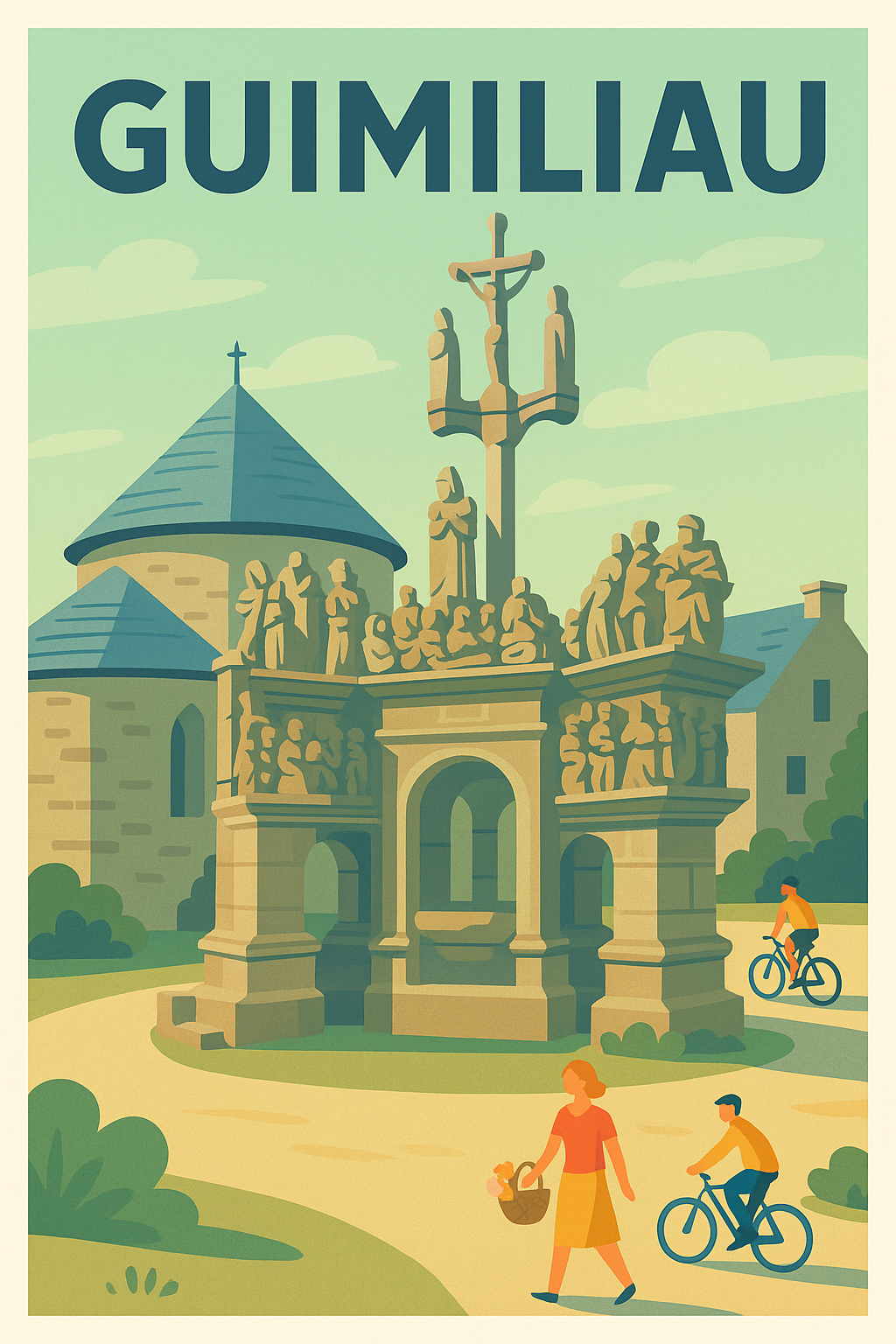 Affiche de Guimiliau - Charme et tradition bretonne au fil du temps