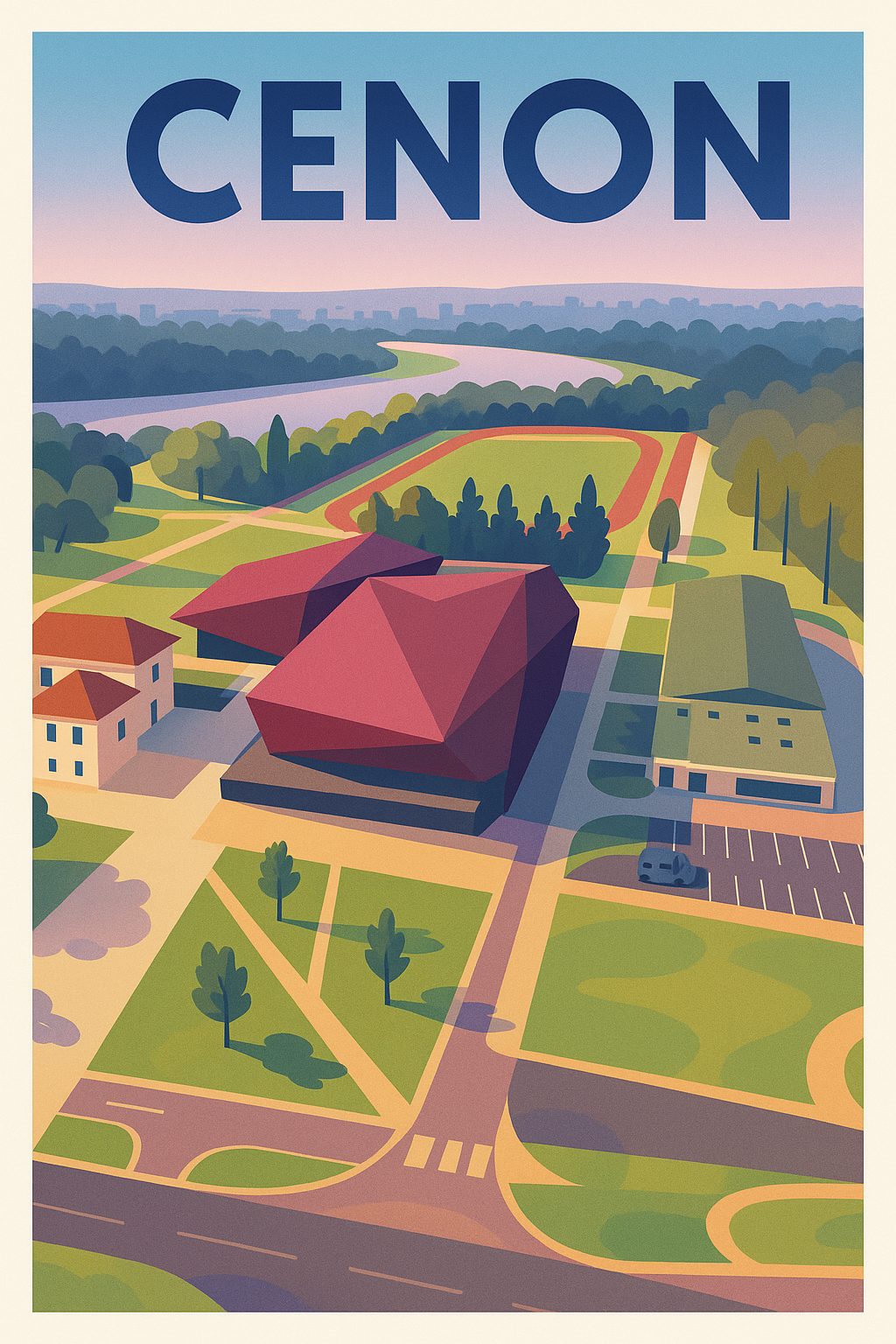 Affiche Cenon — L'élégance architecturale au cœur de la nature · poster d'art de Cenon