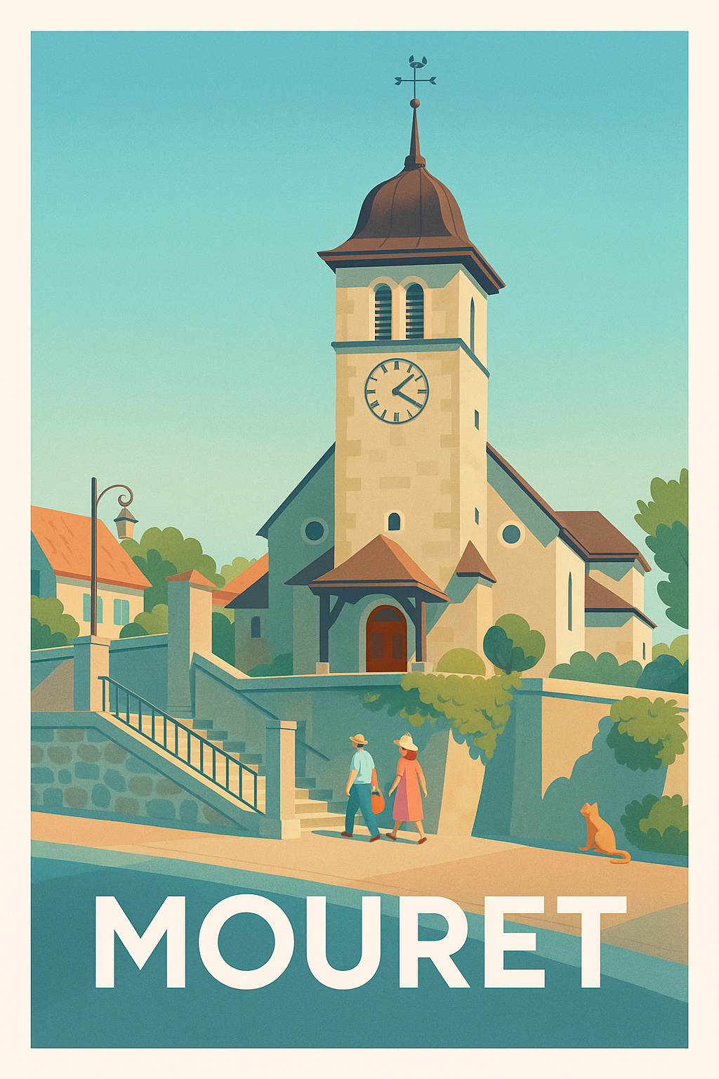 Affiche Mouret — Charme paisible au cœur du village · poster d'art de Mouret