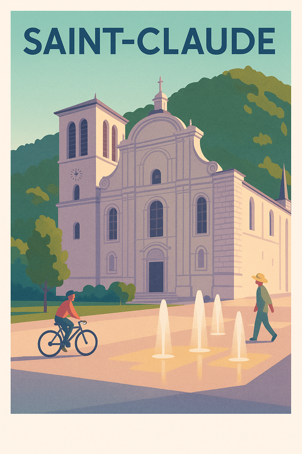 Affiche de Saint-Claude - Tranquillité architecturale en plein cœur de la ville