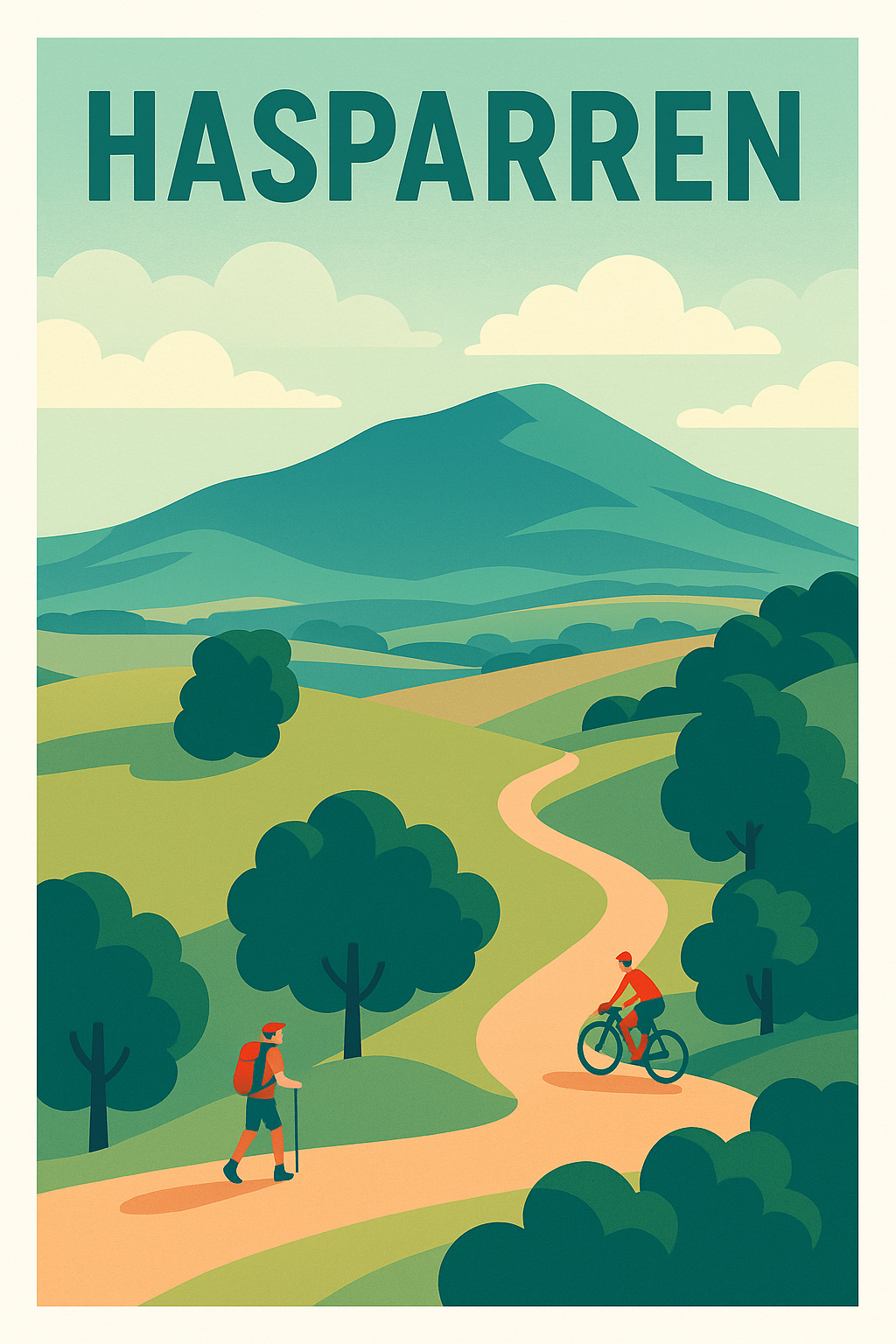 Affiche de Hasparren - Évasion en pleine nature basque