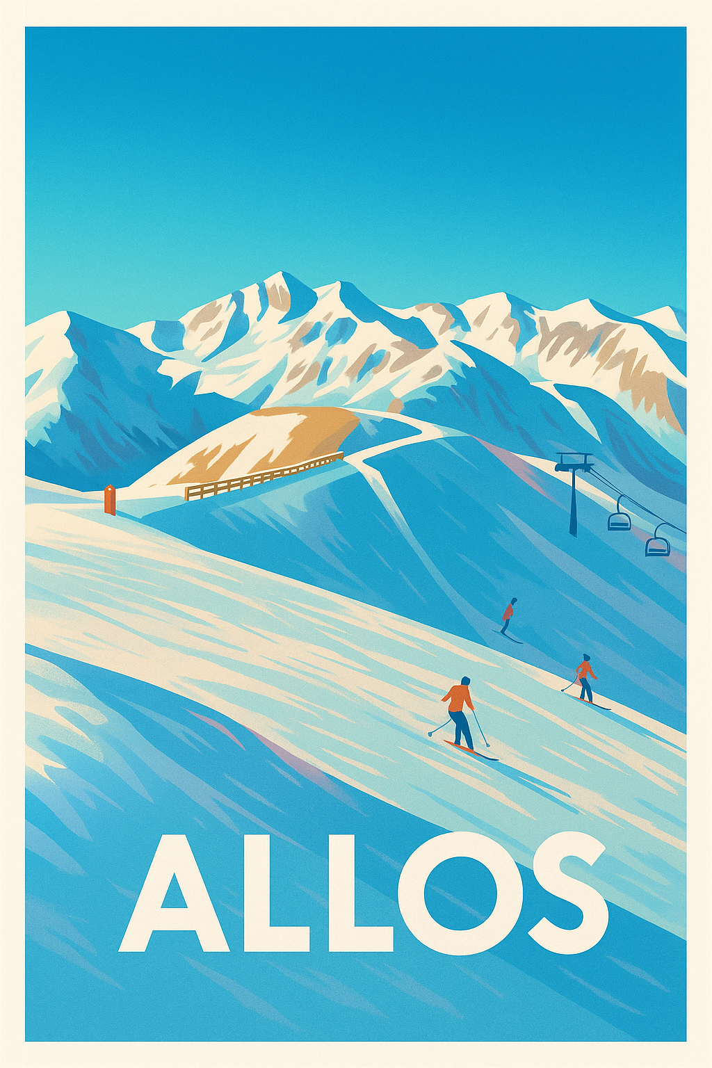 Affiche Allos — Évasion hivernale en montagne · poster d'art de Allos