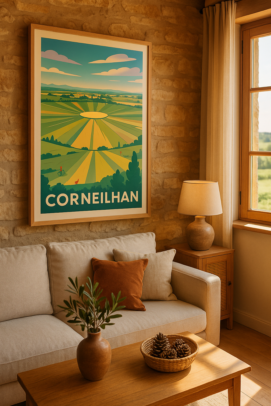 Mise en situation Affiche de Corneilhan - Le charme bucolique en pleine campagne