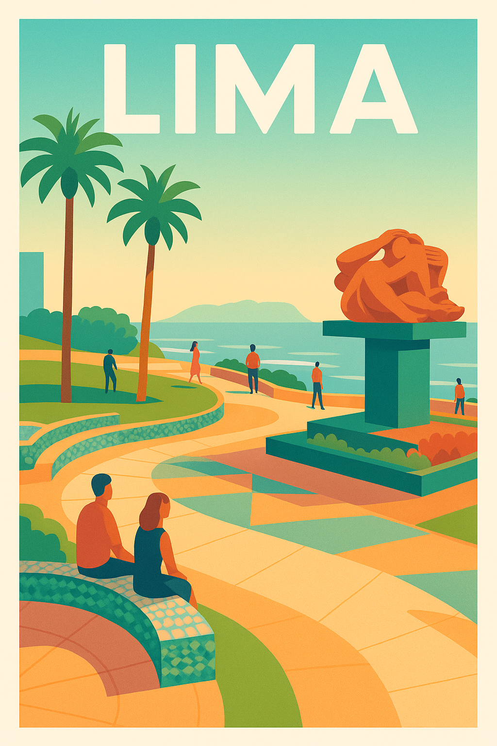 Affiche de Lima - Promenade au bord de mer dans la capitale péruvienne