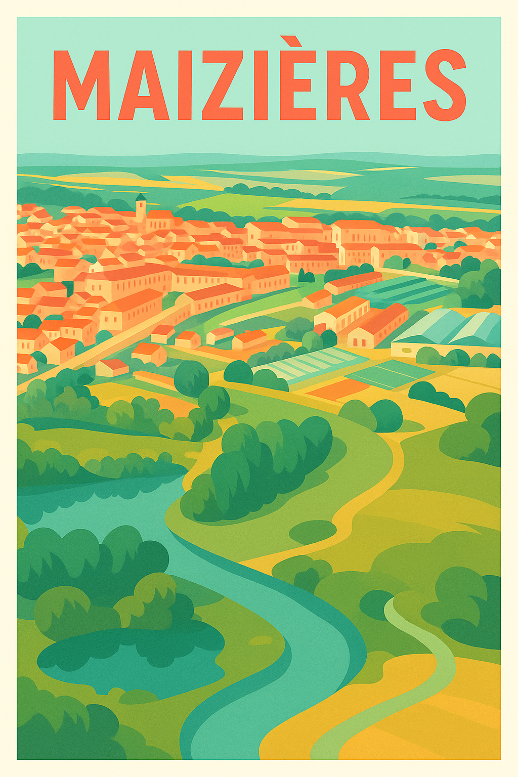 Affiche de Maizières - Harmonie champêtre et douceur de vivre
