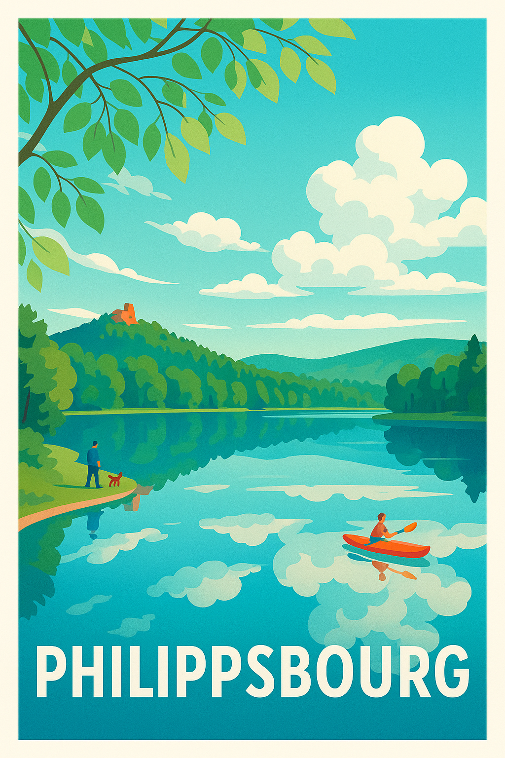Affiche Philippsbourg — Tranquillité au fil de l'eau · poster d'art de Philippsbourg