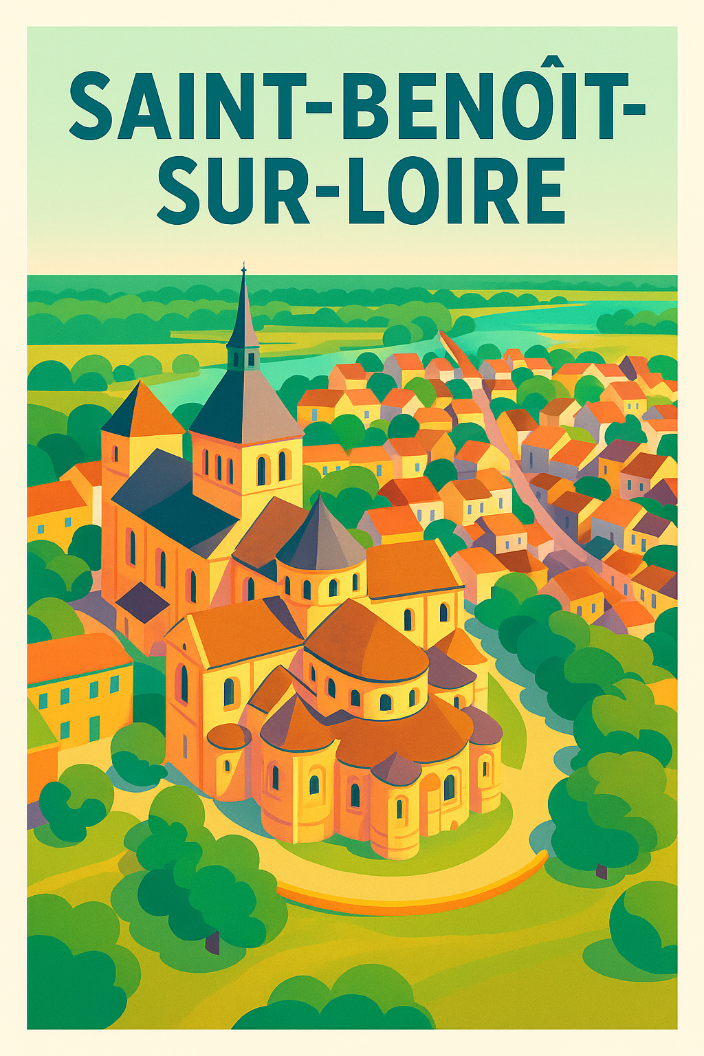 Affiche de Saint-Benoît-sur-Loire - Un joyau historique au cœur de la nature