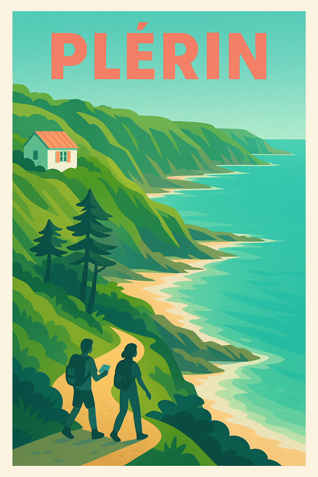 Affiche de Plérin - Promenade en bord de mer emblématique