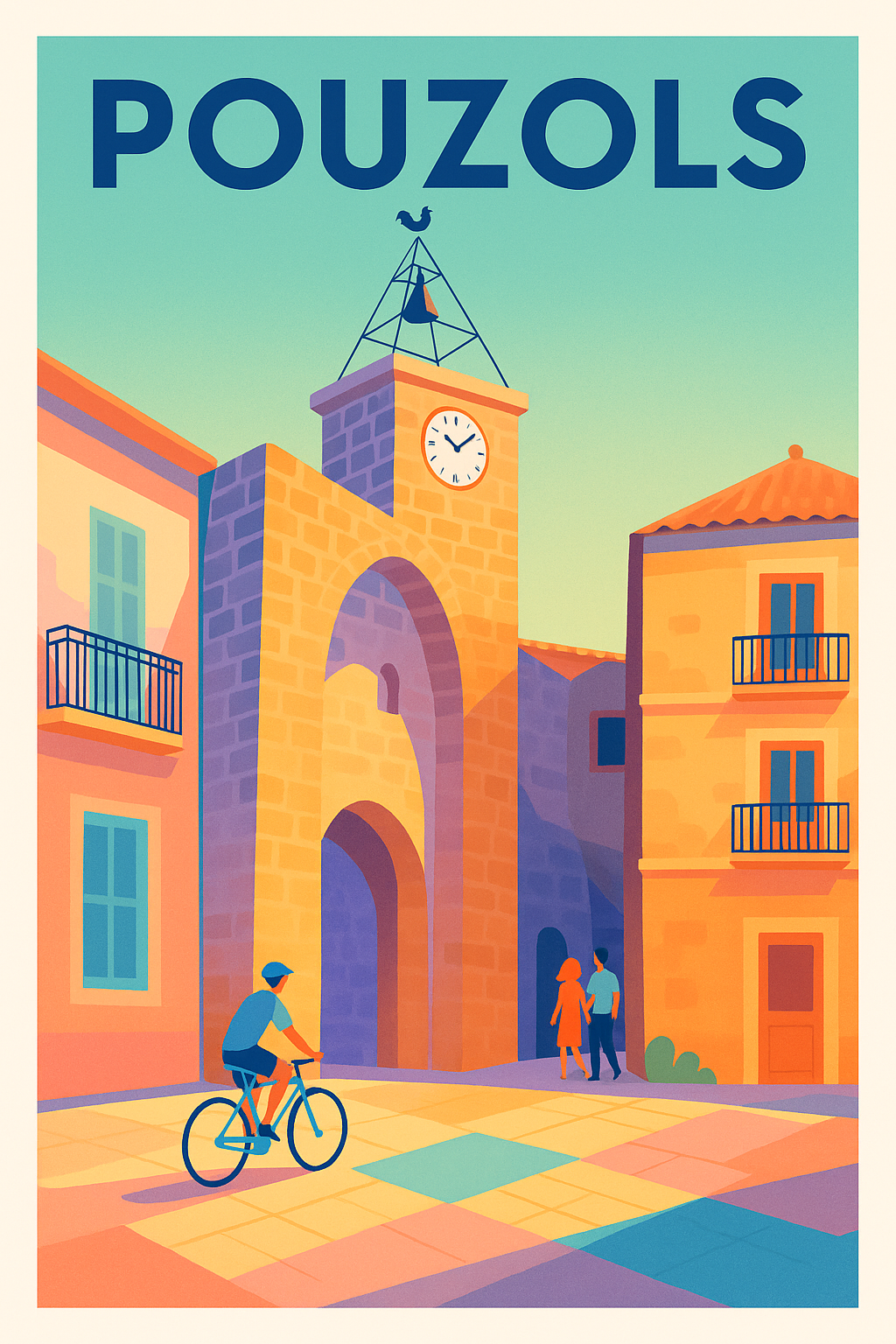 Affiche de Pouzols - Charme et couleurs d'un village authentique